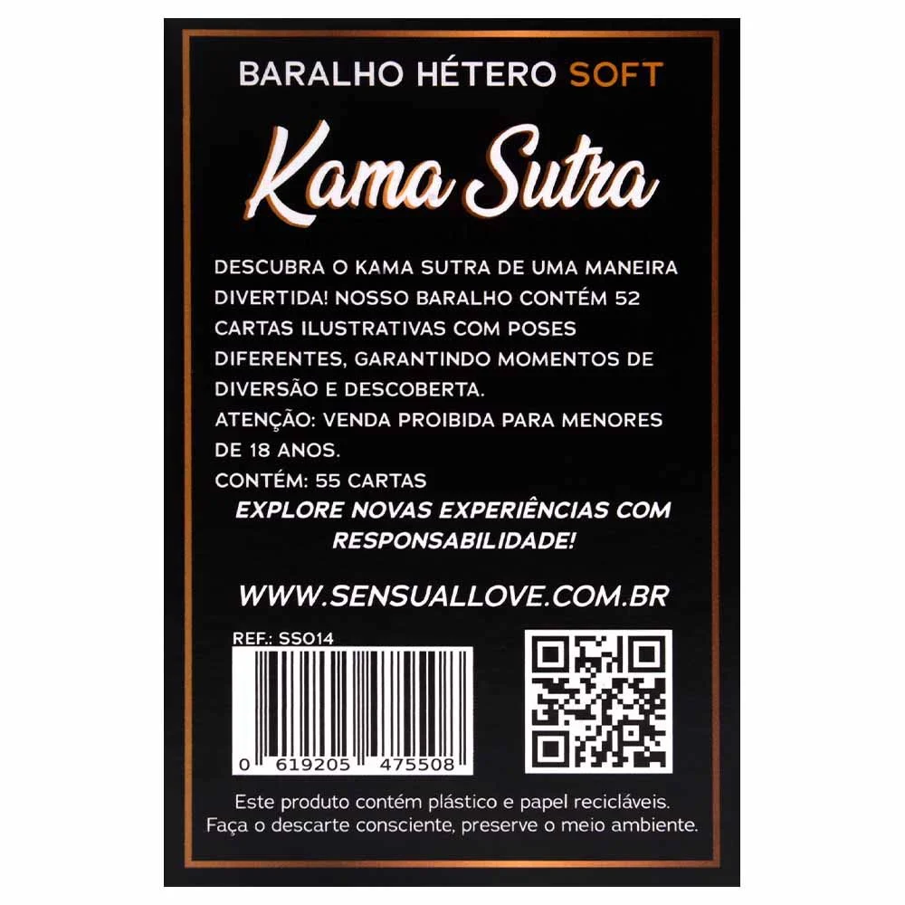 Baralho Kama Sutra Erótico Soft 55 Cartas