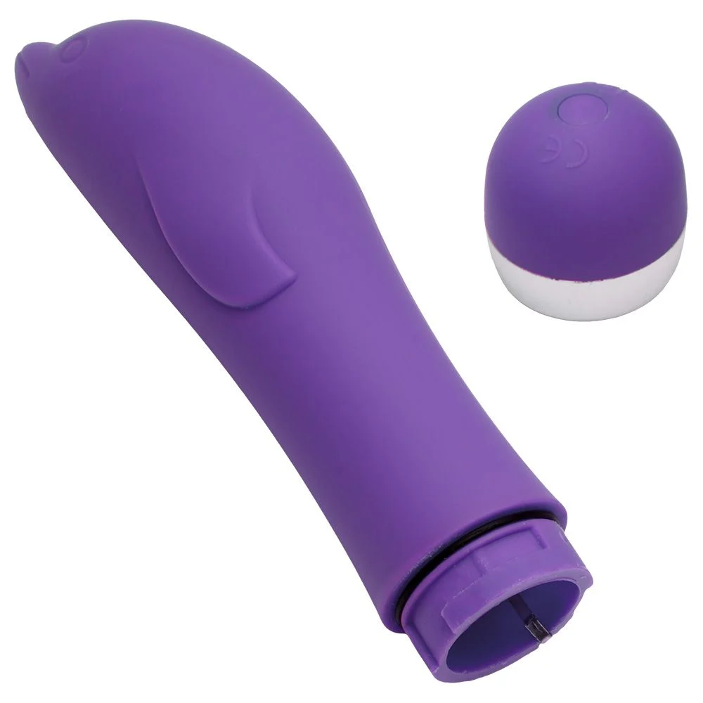 Vibrador Ponto G Golfinho Aveludado Roxo 11,5cm - Imagem 3