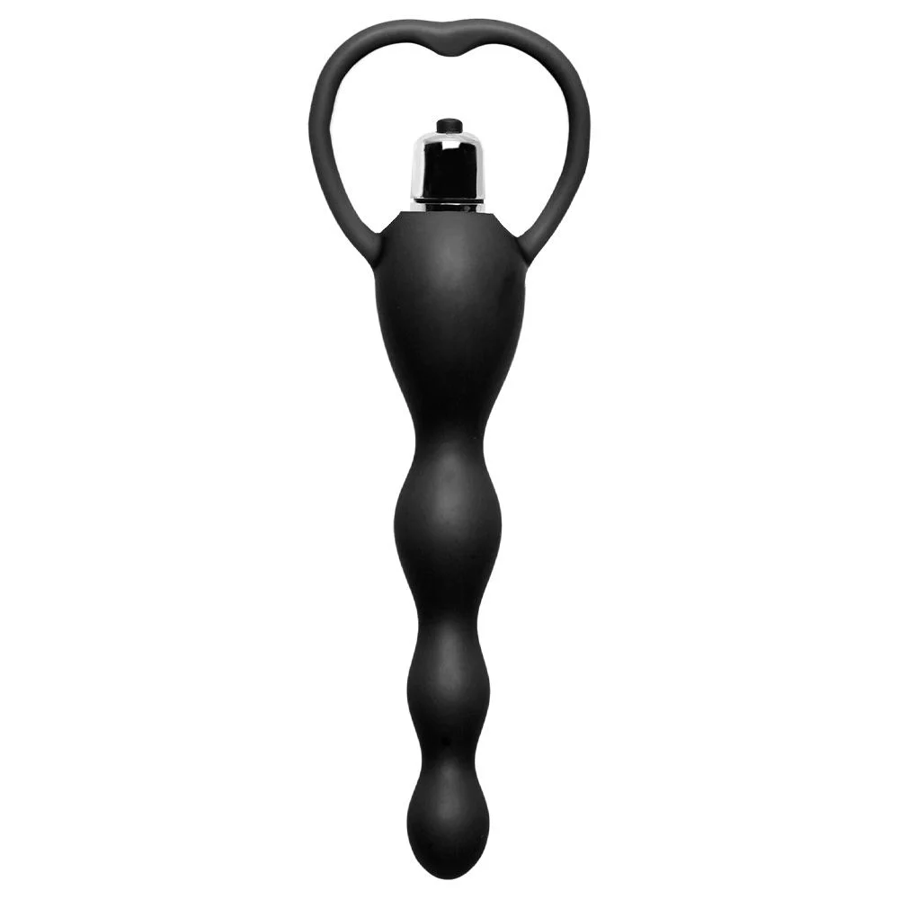 Plug anal vibratório preto toque macio e aveludado 16x3,5cm Vipmix