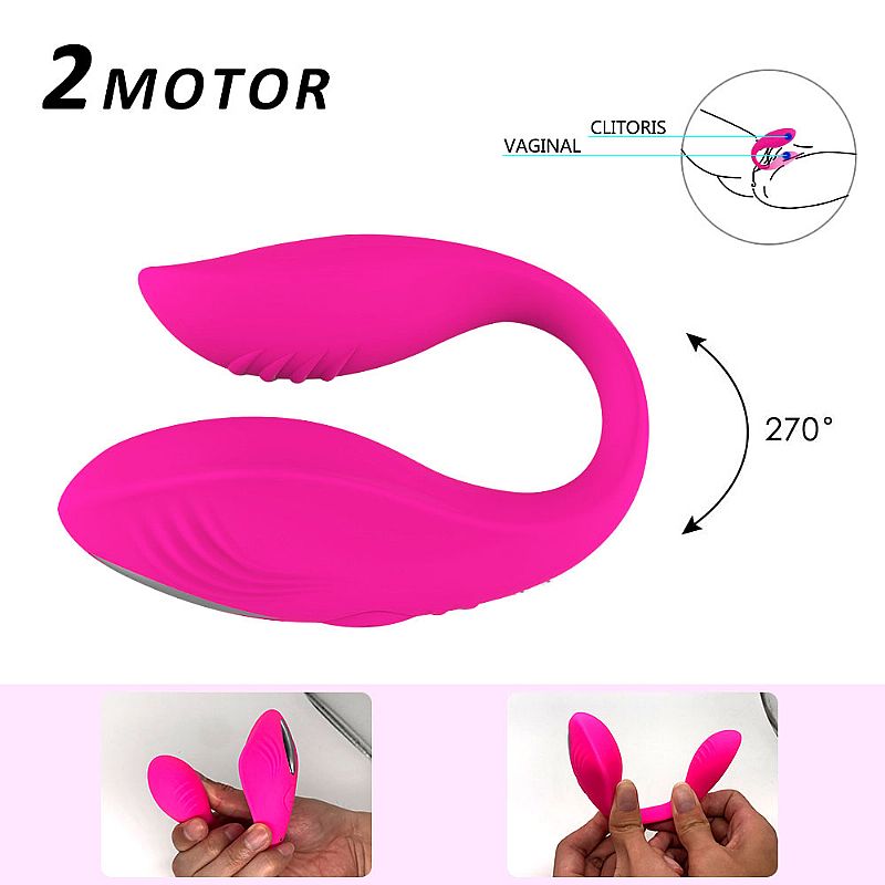 Vibrador de Casal Cor Roxa Interativo e Recarregável com Controle por Smartphone - 9 Vibrações - Imagem 3
