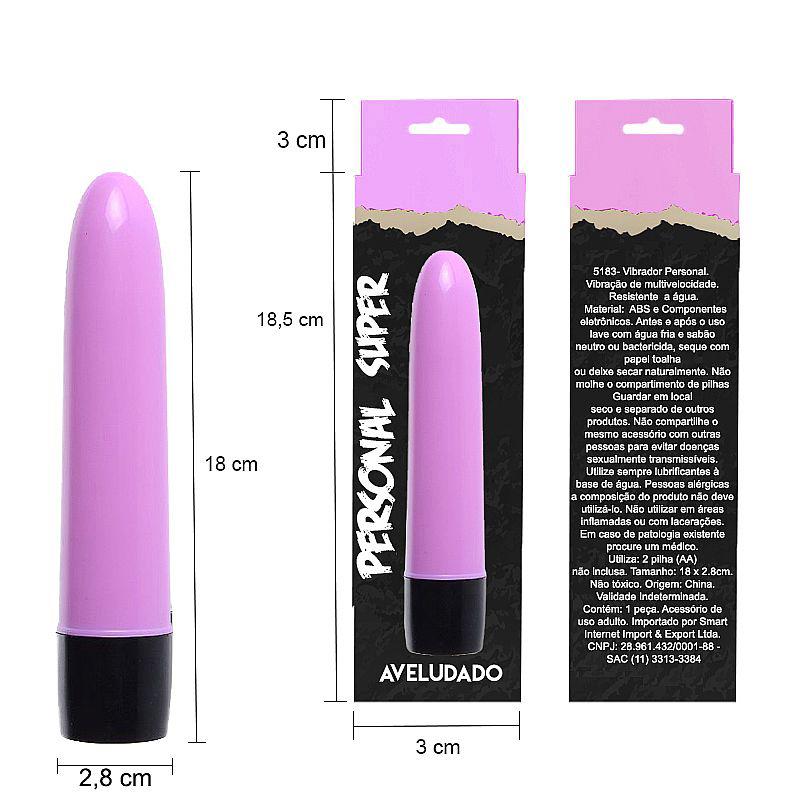 Vibrador Clássico Personal de 18cm Aveludado Cor Rosa