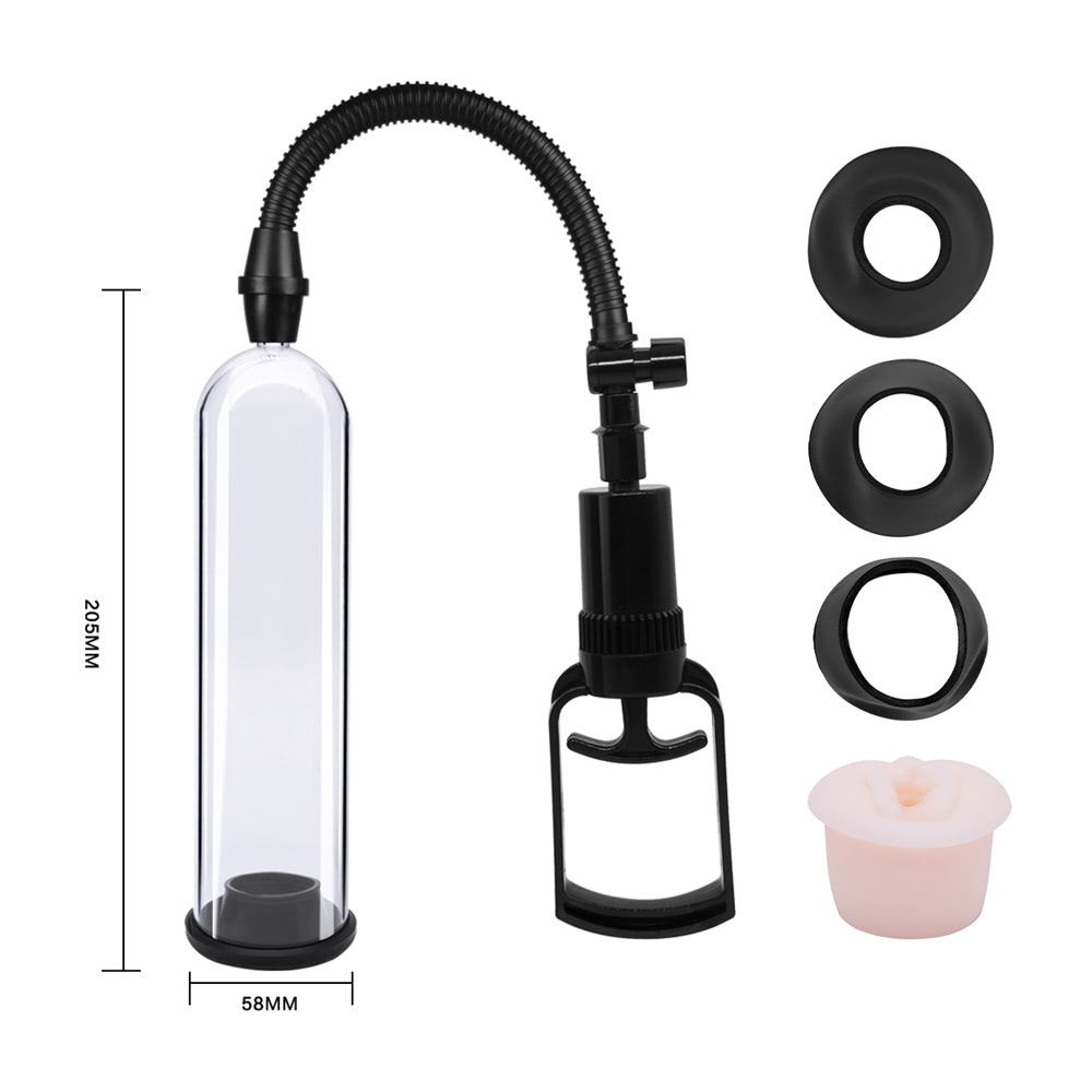 Bomba Peniana Manual com 3 Anéis de Silicone e Forma de Vagina - Imagem 6