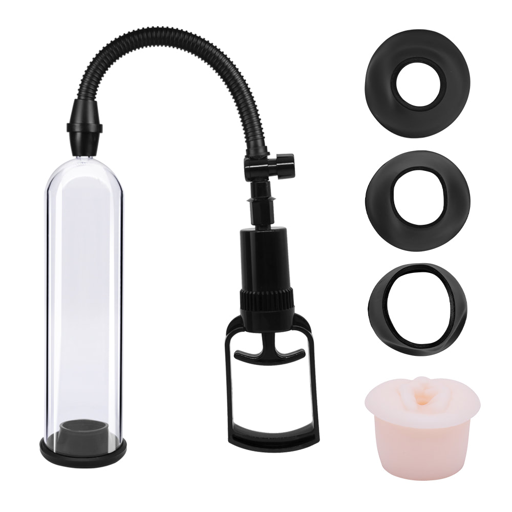 Bomba Peniana Manual com 3 Anéis de Silicone e Forma de Vagina - Imagem 2