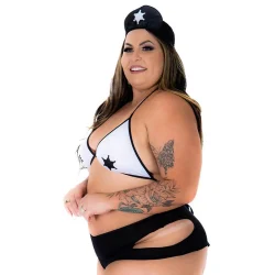 Fantasia Plus Size Xerife Pimenta Sexy com Viseira - Imagem 2