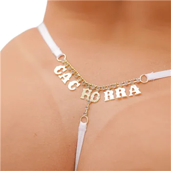 Calcinha Fio Dental Com Nome - Cor Branca - Imagem 2