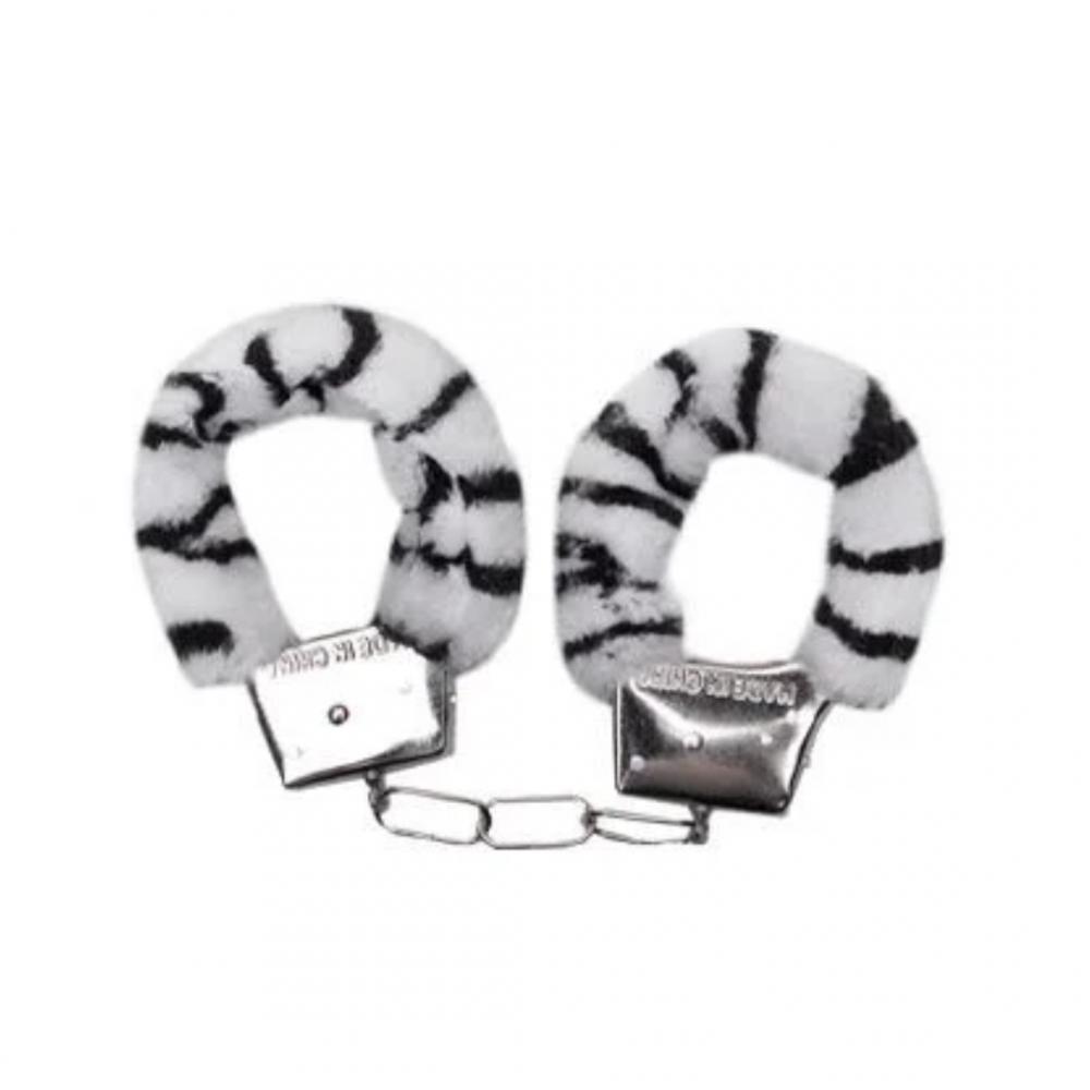 Algema Exótica em Pelúcia de Zebra: Luxo e Conforto para Jogos Sensuais