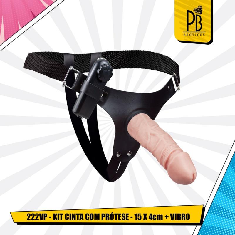 Cinta Peniana c/ Prótese Vibratória Pau Brasil 15x4cm - Sensações Reais, Fantasias Intensas