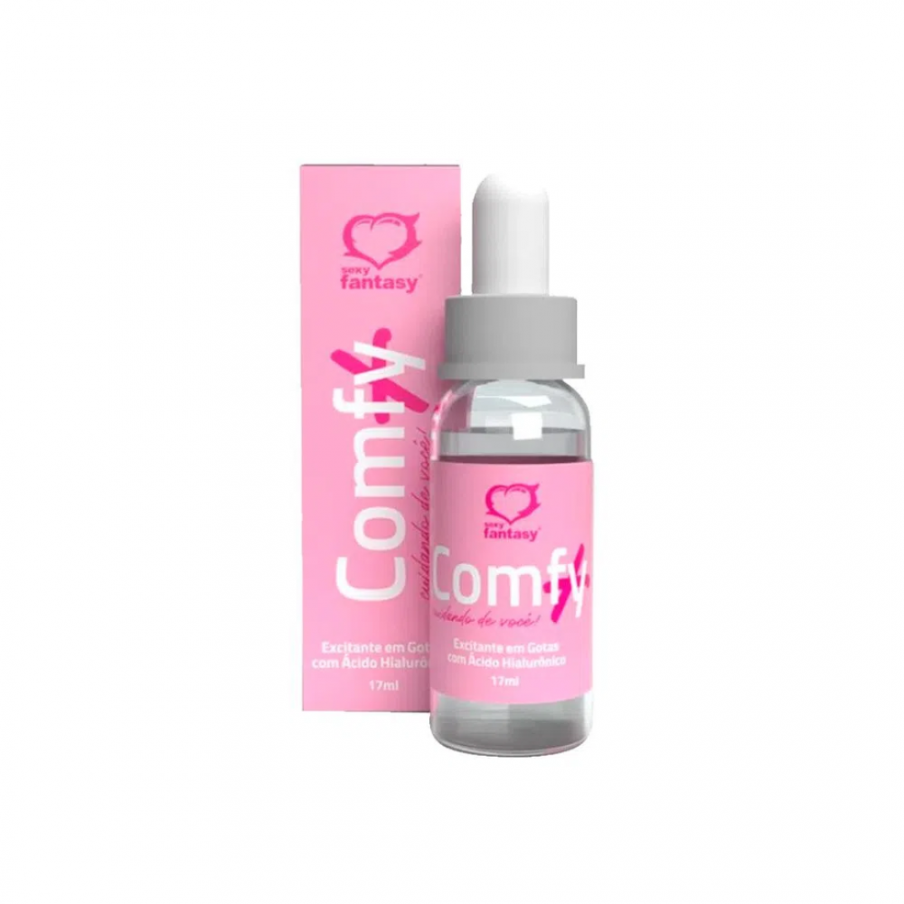 Comfy+ Excitante Hot em Gotas com Ácido Hialurônico 17ml Sexy Fantasy - Intensifique o Prazer com Hidratação e Calor