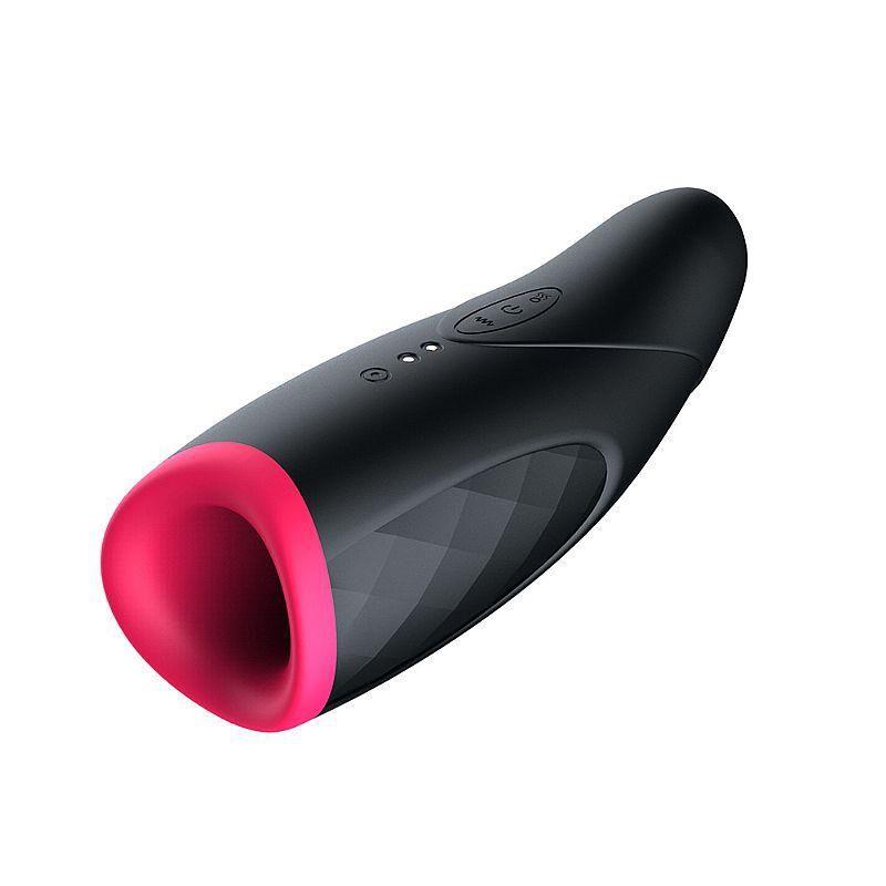 Masturbador masculino lanterna SI aquecido com vibração e sucção em silicone