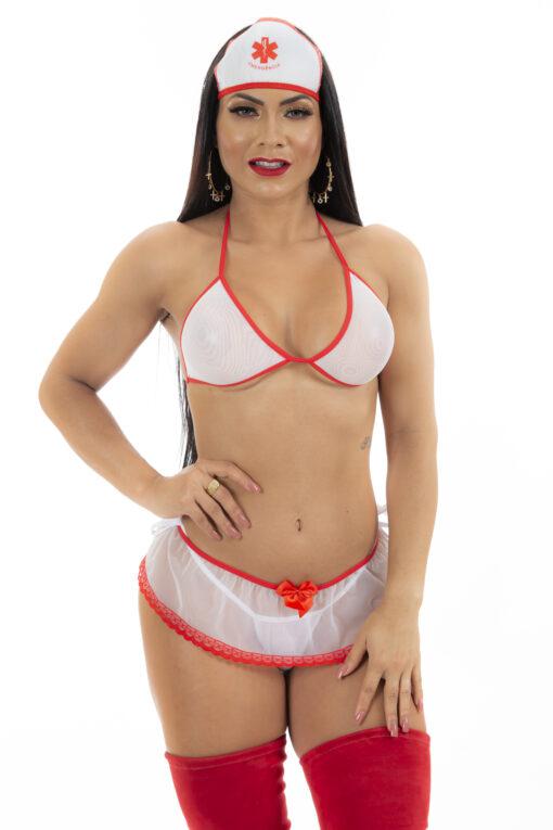 Mini fantasia enfermeira sexy Pimenta Sexy tamanho único KMV Sex Shop