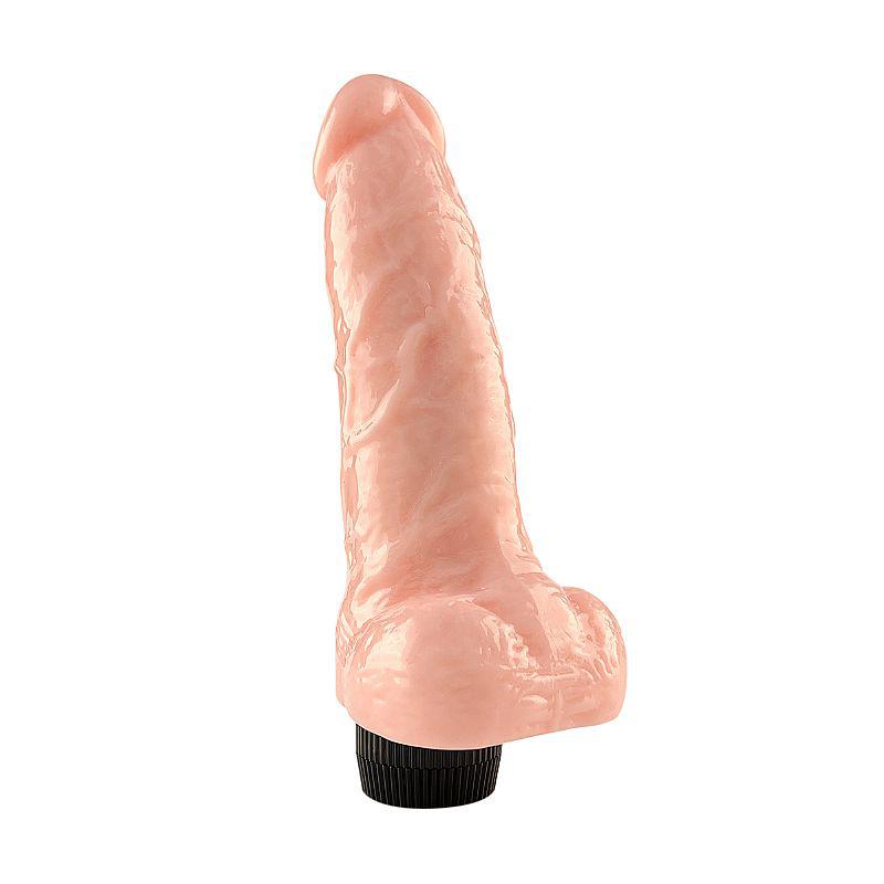 Pênis Realístico Bege com Escroto e Vibro - 19,0 x 4,8 - SI