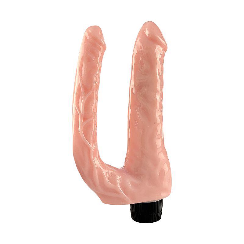 Pênis Realístico Duplo Bege com Vibro - 22,0 x 5,0 - SI