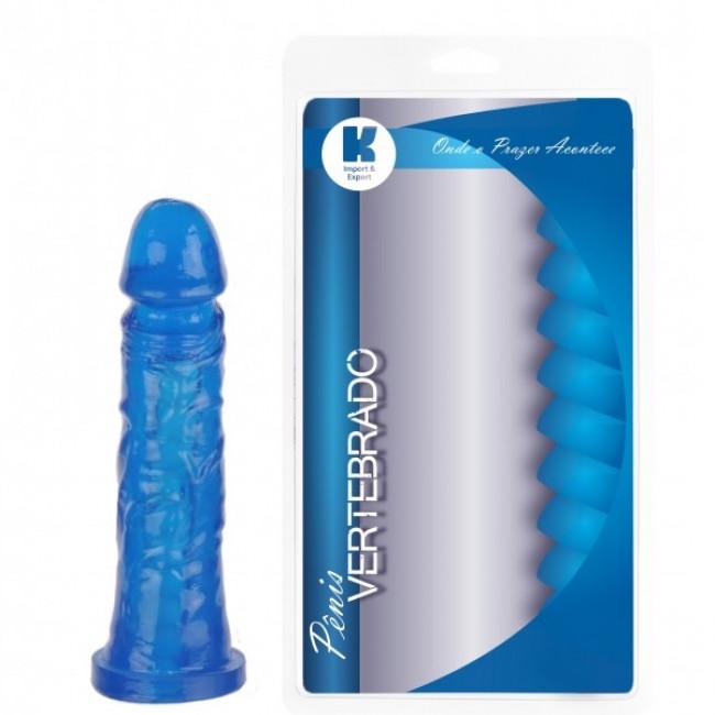 Pênis Realístico Maciço Com Vertebra 17,5X3,8Cm Cor Azul