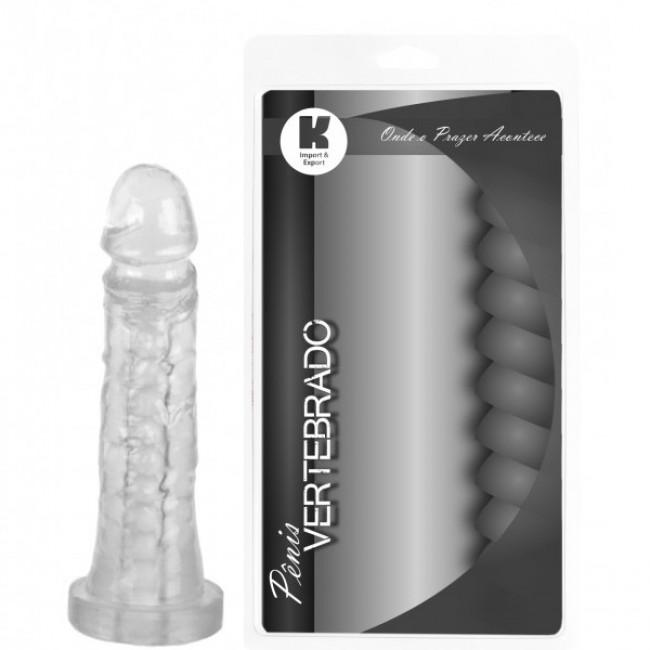 Pênis Realístico Maciço Com Vertebra 17,5X3,8Cm Cor Transparente