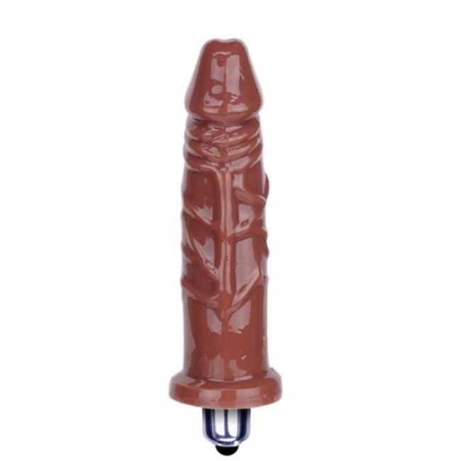 Pênis 12X3Cm Realístico Maciço Com Vibrador Cor Chocolate
