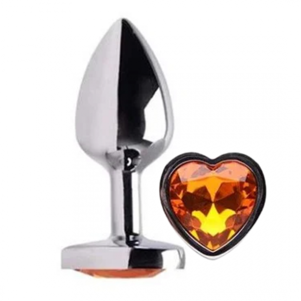 Plug Anal Formato de Coração Cor Dourado Tam P - SI