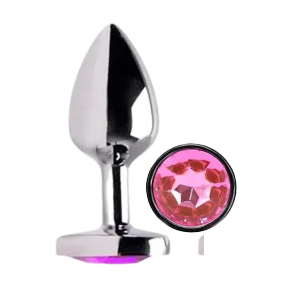 Plug Anal G Metal Pedra Rosa