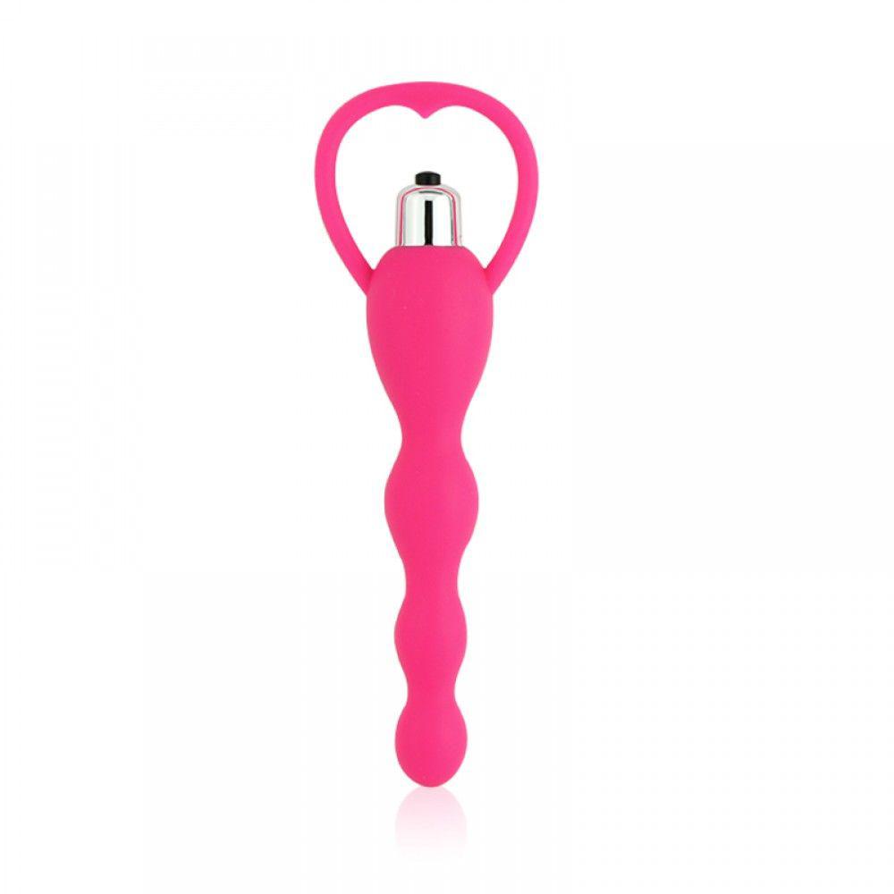 Plug Anal Rosa Vibro Toque Macio E Aveludado 16 X 3,5cm