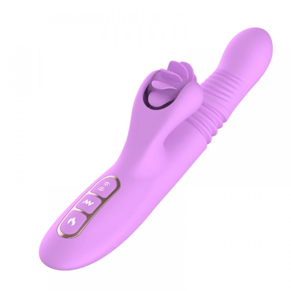 Vibrador Vai Vem Simulador Sexo Oral Línguas Giratórias