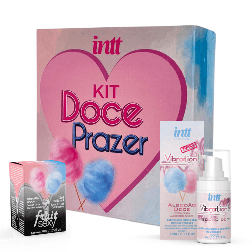 Box Doce Prazer Vibration e Fruit Algodão Doce kit beijável