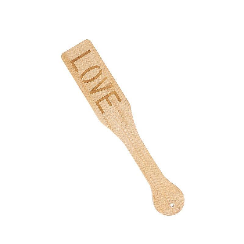 Chibata de couro LOVE palmatória luxo 32 cm para sadomasoquismo