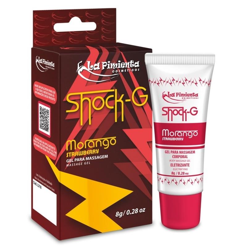 Gel Vibrador Líquido Beijável SHOCK-G 8G MORANGO - La Pimienta