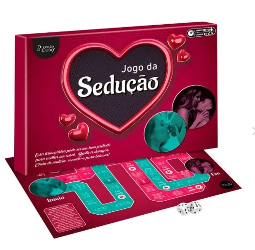 Jogo Tabuleiro Sedução com Dados Diversão ao Cubo