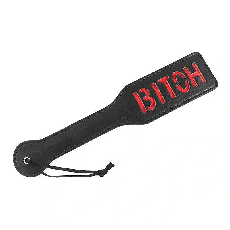 Palmatória de couro BDSM Bitch para jogos de sadomasoquismo