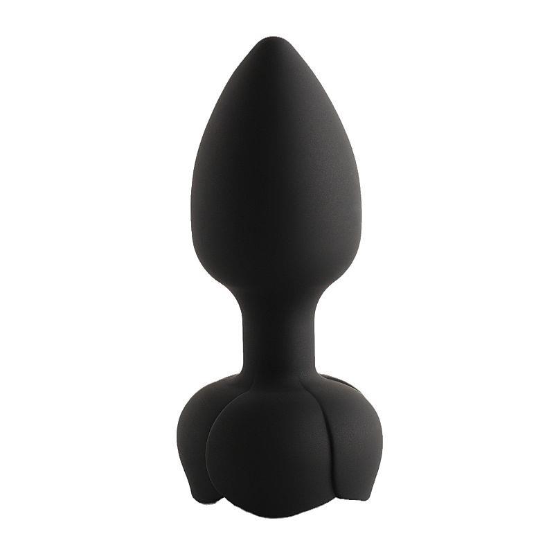 Plug Anal Preto em Silicone com Vibrador e Controle Remoto - SI - 10 Modos de Vibração