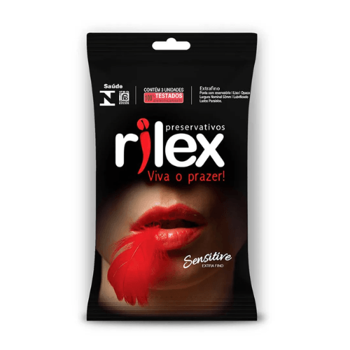 Preservativo Lubrificado Extra Fino Sensitive 3 Unidades Rilex