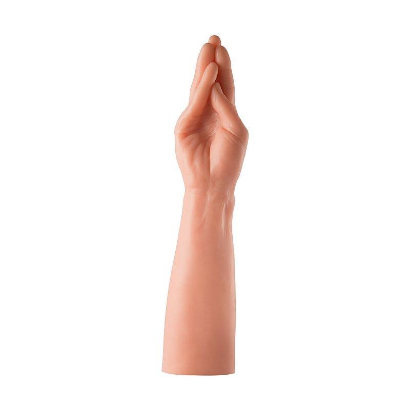 Prótese mão maciça gigante 34x7cm pênis realístico sem vibro