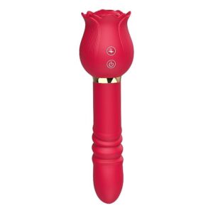 Vibrador Ponto G e Clitóris Rosa com Pulsação e Vai e Vem