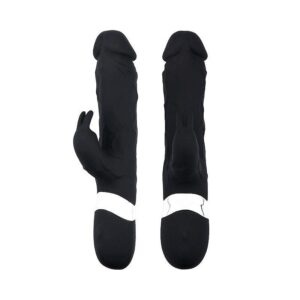 Vibrador SI Preto Duplo Estímulo - 7 Vibrações Ponto G e Clitoriano - Intenso Prazer USB Recarregável