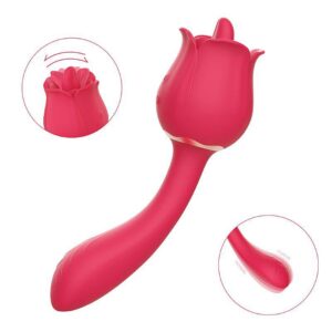 Rosa do Êxtase PRO 2 - S-Hande: Vibrador Duplo Estímulo Ponto G/Clitóris, 9 Vibrações, Silicone, Recarregável, À Prova dÁgua