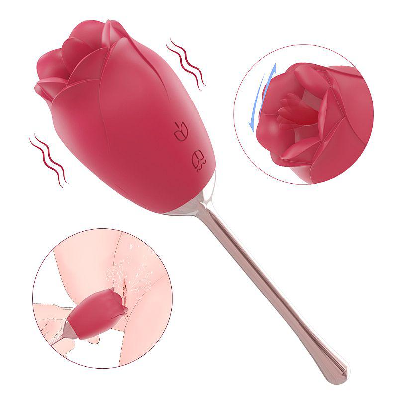 Estimulador de clitóris rosa Succubus S-Hande 9 vibrações e língua