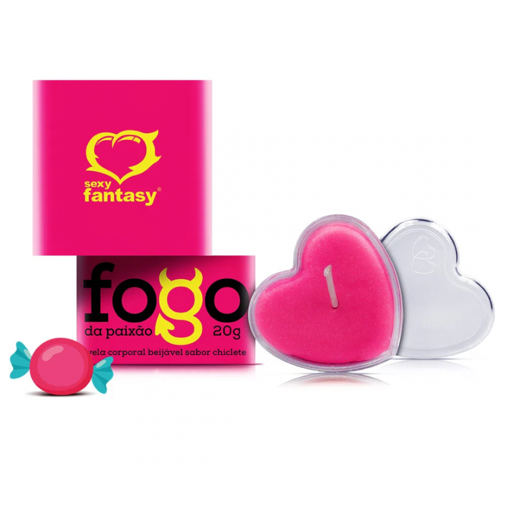 Vela Fogo da Paixão Beijável 20g Sexy Fantasy - Ilumine e Saboreie o Prazer