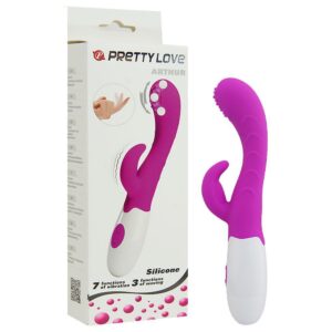 Vibrador Pretty Love Arthur Roxo - 7 Vibrações e Ondas, 19,3 cm, Silicone Macio