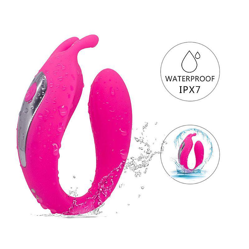 Vibrador de Casal Mody Rosa com Controle Remoto - 12 Vibrações e Dupla Estimulação