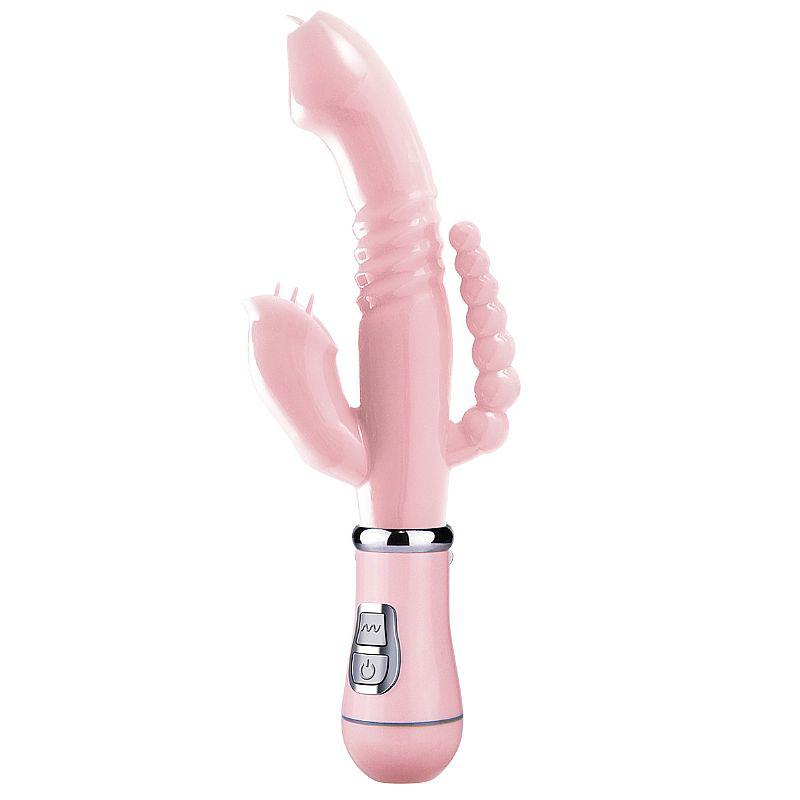 Vibrador de Ponto G e Clitóris com Plug Anal - 3 em 1 - 12 Modos de Vibração - Resistente à Água