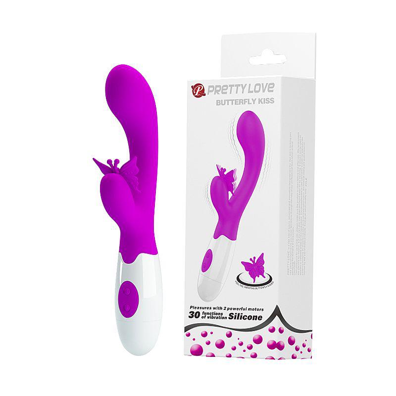 Vibrador de Ponto G e clitóris - Á Pilha - Butterfly kiss - Pretty Love