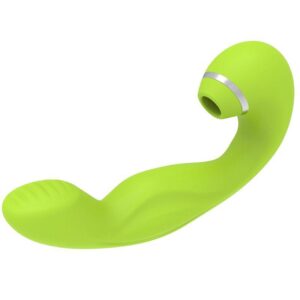 Vibrador Dedilhar Verde Air Pulse SI - Estimulador Ponto G e Clitóris, USB Recarregável, 17 cm