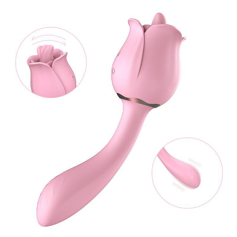 Vibrador rosa ponto G PRO 2 S-Hande com língua vibrante e 9 modos