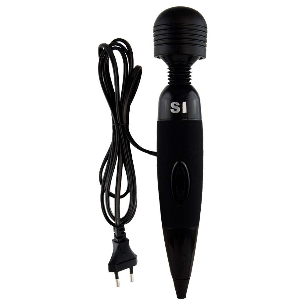 Vibrador Varinha Mágica Cor Preto Elétrico Bivolt Sexy Import
