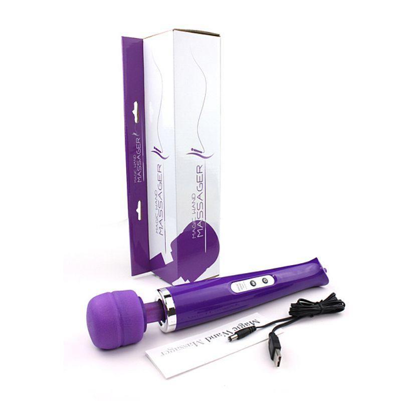 Vibrador Varinha Mágica Cor Roxo Com 10 vibrações Recarrégavel USB