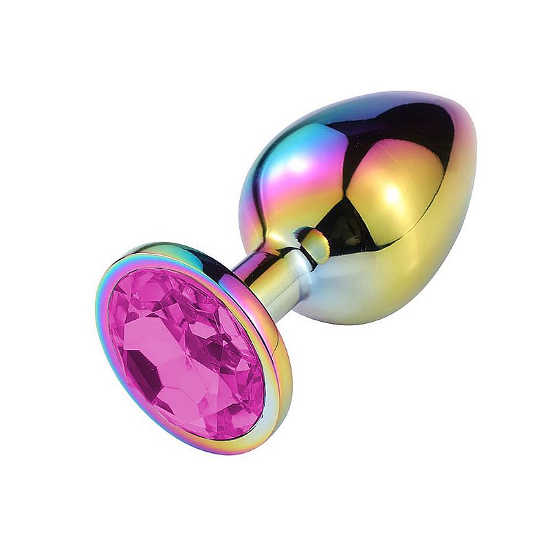 Plug anal de aço inoxidável com pedra de cristal tamanho P - KMV Sex Shop