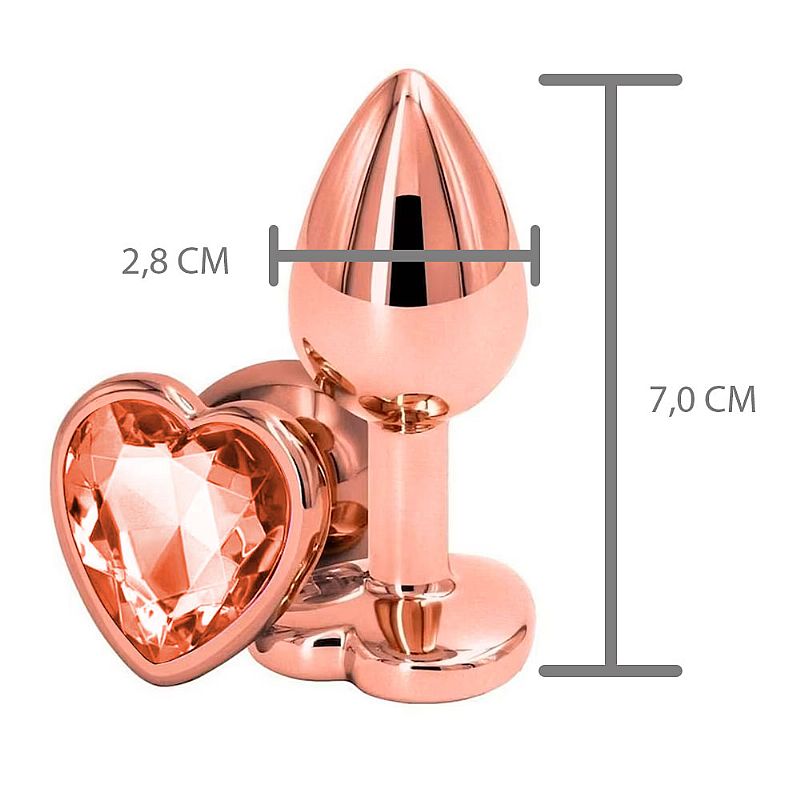 Plug Anal em Aço Formato de Coração - ROSE - Tamanho P - SI - Imagem 3