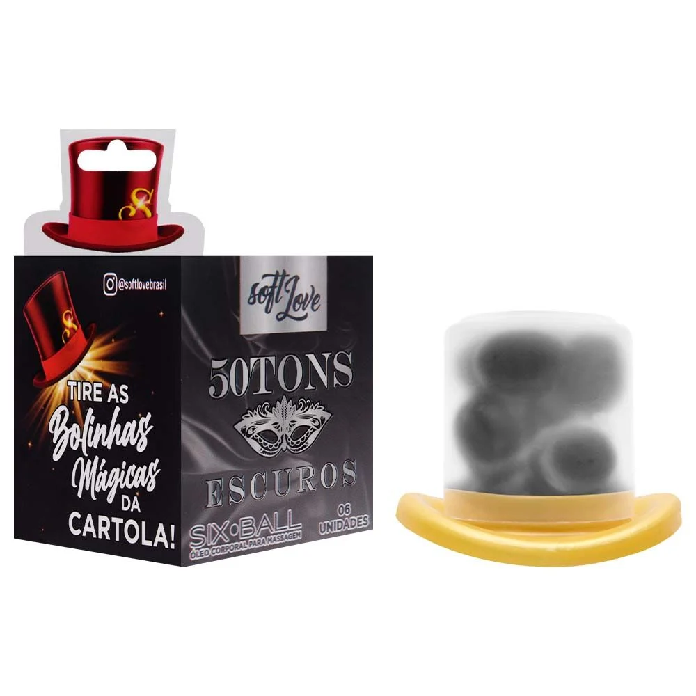 Bolinhas lubrificantes corporais 50 Tons Escuros Six Ball Soft Love 6 unidades
