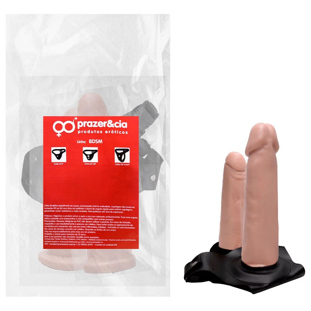 Cinta DP Invertida 2 Pênis 12 e 17cm – Prazer e Cia - Imagem 5