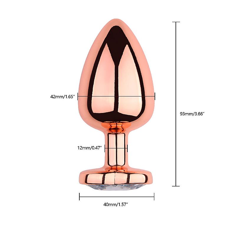 Plug Anal Aço Inoxidável Coração Rose Tamanho G - Imagem 4