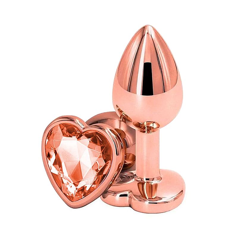 Plug Anal Aço Inoxidável Coração Rose Tamanho G